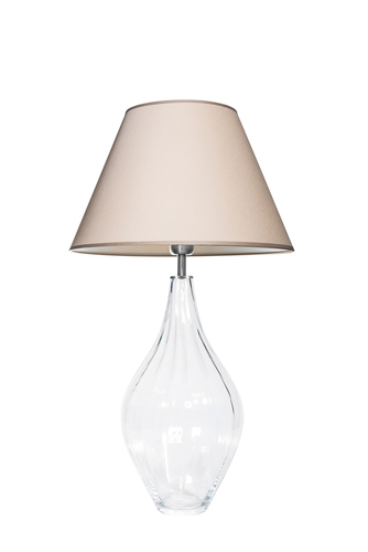 Skontrolujte Sklenená stolná lampa Borneo Optic Transparent Famlight béžová / biela E27 60W