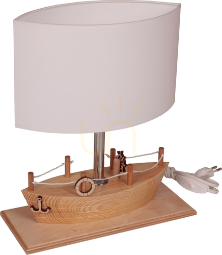 Skontrolujte Detská stolná lampa Hellux Statek prírodné drevo E27 411.25.01