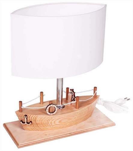 Skontrolujte Detská stolná lampa Hellux Statek prírodné drevo E27 411.25.01