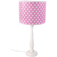 Detská stolová lampa Hellux Berta 410.41.22 – biela, ružové tienidlo s bodkami small 1