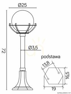 Vonkajšie stojace svetlo SU-MA Kule 200 čierna patina K 5002/3/KPO small 6