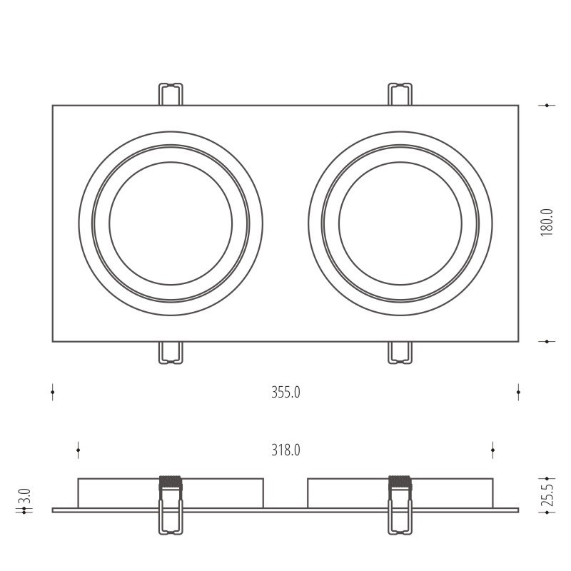 Displej Duálne čierne downlight Alcazar 142.BB Duálne čierne downlight Alcazar 142.BB