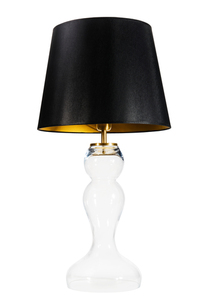 Stolná lampa čierna Flores Transparentná matná zlatá E27 60W 0 Stolná lampa čierna Flores Transparentná matná zlatá E27 60W small 0