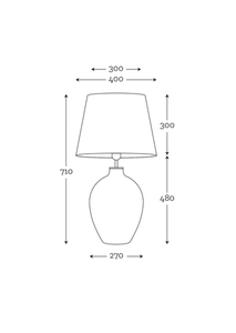 Sklenená stolná lampa Luzon Pearl Famlight krémová / biela E27 60W small 1