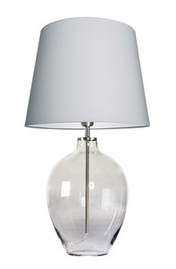 Štýlová stolná lampa Luzon Grey Famlight svetlo šedá / biela E27 60W nerez small 0