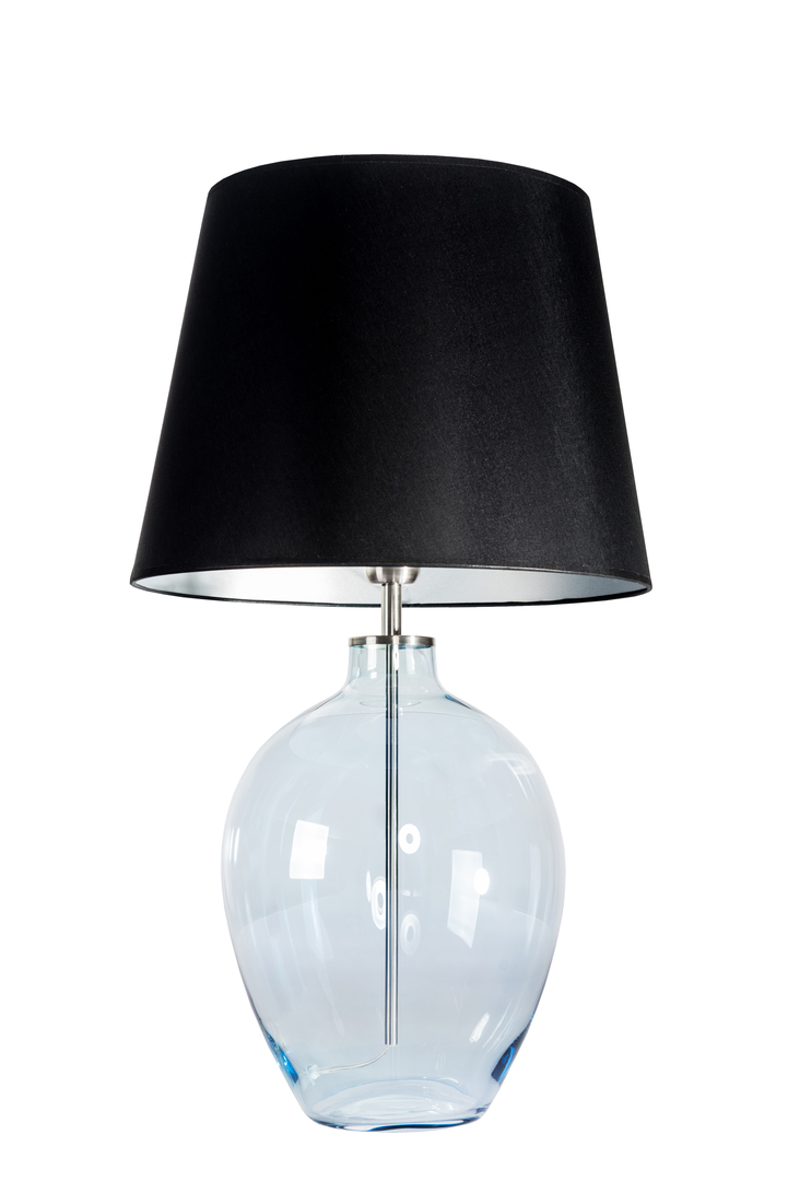 Skontrolujte Stolná lampa so sklenenou základňou Luzon Blue Famlight čierna / strieborná E27 60W Stolná lampa so sklenenou základňou Luzon Blue Famlight čierna / strieborná E27 60W