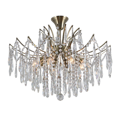 Skontrolujte Závesná lampa Italux Mallola hnedá E14 8x LED krištáľ oceľ PND-56808-8