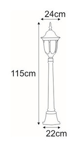 Nízka čierna vonkajšia stojaca lampa K-6007A / L zo série Vasco small 1