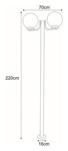 Vysoká vonkajšia stojanová lampa K-LP270-2200 zo série ANA small 1