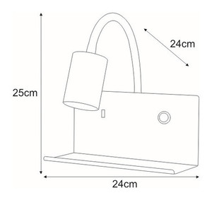 Nástenné svietidlo Nočná lampa K-4765 so zásuvkou USB zo série SET - predaj small 1