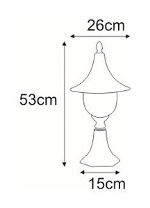 Nízka vonkajšia stojanová lampa K-8128 čierna / zlatá zo série BOSTON small 1