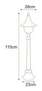 Nízka vonkajšia stojanová lampa K-8129 čierna / zlatá zo série BOSTON small 1