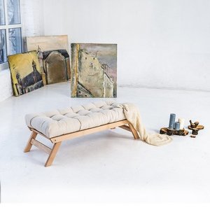 Lavica WoodMan Allegro krémová bukové drevo 140 cm WUA-00937 small 1