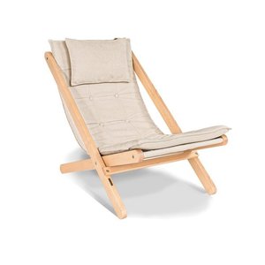 Drevené ležadlo WoodMan Allegro z bukového dreva, krémové, SKU 1203 small 4