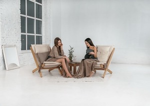 Drevené ležadlo WoodMan Allegro z bukového dreva, krémové, SKU 1203 small 0