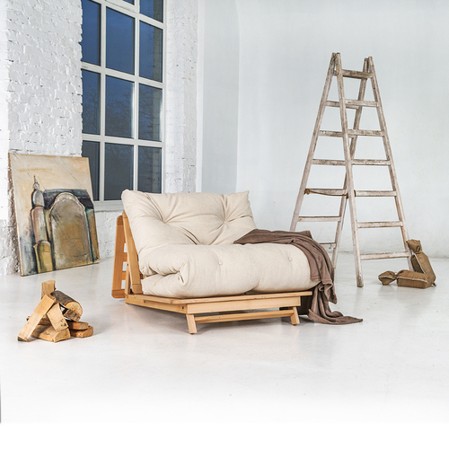 Skontrolujte Rozkladacia pohovka WoodMan FUTON Layti 90 90x200 bukové drevo krémová WUA-00879