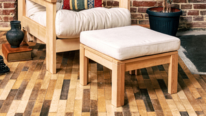 Pouf WoodMan Mexiko z bukového dreva, krémový, 51x51x38 cm, WUA-00844 small 0