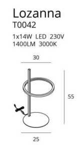 Stolná lampa Maxlight LOZANNA T0042 zlatá LED 14 W 1400 lm 3000 K 55 cm small 1