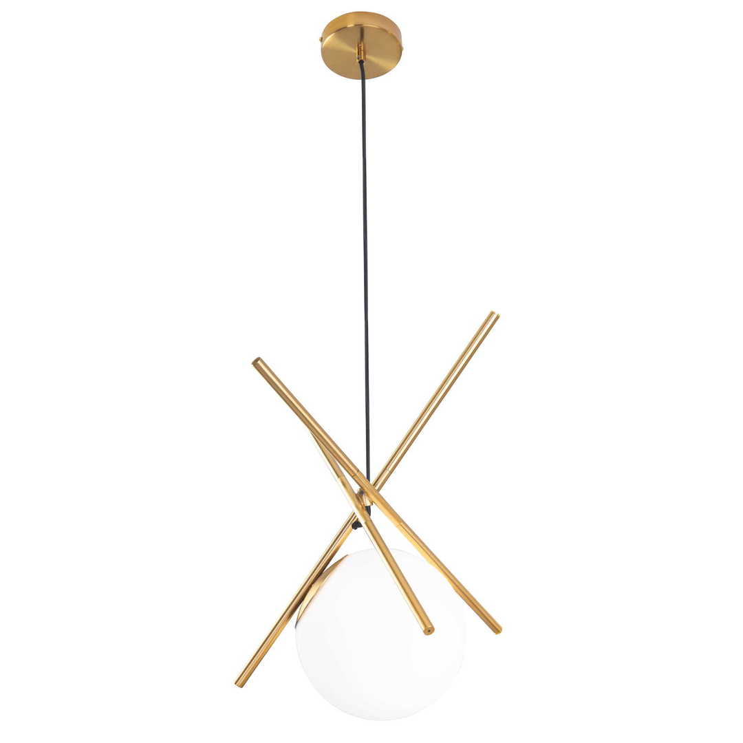 Pendul Max Light Xena P0403 alamă cu sticlă albă E27 20 cm