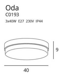 Plafon Max Light ODA C0193 biely 40 cm 3xE27 kov mliečne sklo small 2