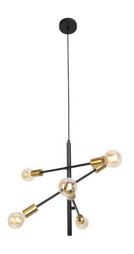 Skontrolujte Závesné svietidlo Max Light TODI P0397 čierno-zlaté 6xE27 60 cm
