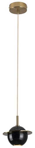 Skontrolujte Závesné svietidlo Max Light Uranos P0414 čierno-zlaté mramorové 16 cm LED 5W