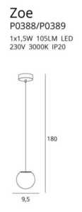 Závesné svietidlo Max Light ZOE P0389 zlaté sklo s bublinkami 1x1,5W LED 1 Závesné svietidlo Max Light ZOE P0389 zlaté sklo s bublinkami 1x1,5W LED small 1