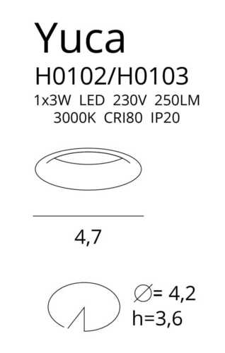 Skontrolujte Zapustené svietidlo Max Light Yuca Fixed H0103 čierne LED 3W 3000K