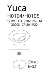 Zapustené svietidlo Max Light Yuca Round Tilted H0104 biele 3W LED 3000K small 1