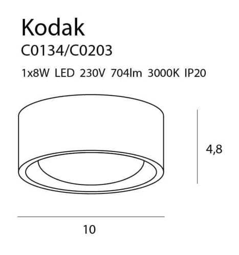 Skontrolujte Plafón Max Light Kodak C0203 čierny LED 7,7W 10 cm