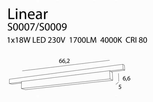Skontrolujte Koľajové svietidlo Max Light Linear S0007 čierne 18W 4000K 66,2 cm