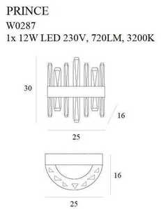 Nástenné svietidlo Max Light Prince W0287 zlaté 12W LED 25x30 cm 2 Nástenné svietidlo Max Light Prince W0287 zlaté 12W LED 25x30 cm small 2