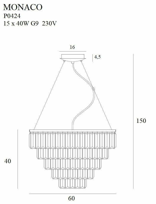 vyhliadka Prívesné svietidlo Max Light Monaco P0424 zlaté 15xG9 60 cm Prívesné svietidlo Max Light Monaco P0424 zlaté 15xG9 60 cm
