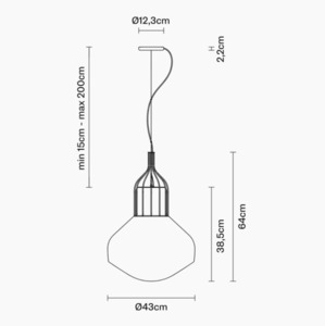 Závesné svietidlo Fabbian Aérostat 43cm - čierny chróm - F27A13 24 small 1