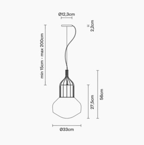 Závesná lampa Fabbian Aérostat 33cm - pokovovaná mosadz - F27A11 19 small 2