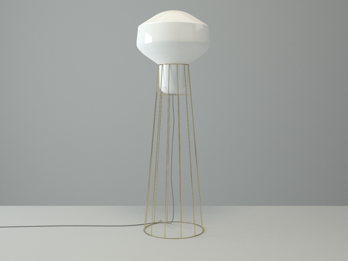 Skontrolujte Stojacia lampa Fabbian Aérostat 43cm - pokovovaná mosadz - F27C03 19