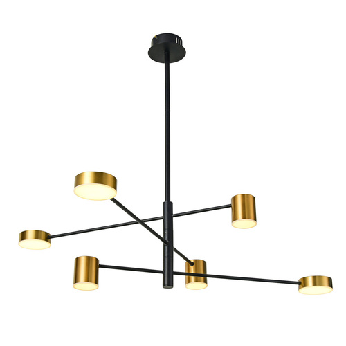 Skontrolujte Závesné LED svietidlo Italux Remdal čierne-zlaté 6xLED 26,6W PND-16374-6-BK-GD-3K