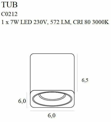 Skontrolujte Plafond Max Light TUB C0212 čierny kovový 6,5 cm LED 7W 3000K