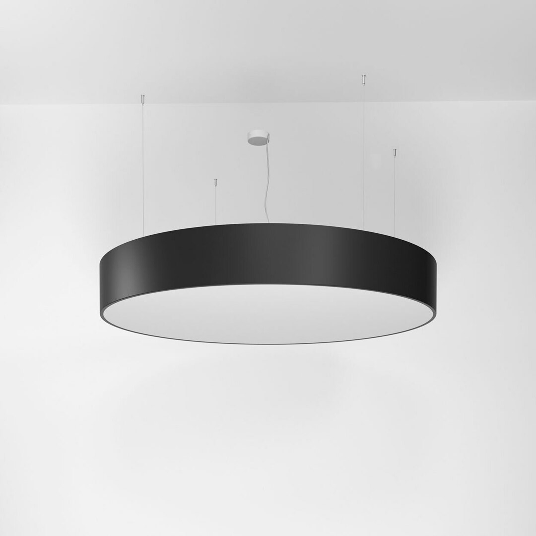 ABA PREMIUM 600 závesný, LED PHILIPS LV 49,5W / 6050lm / 3000K, 230V, sýto čierna (matná štruktúra) RAL 9005