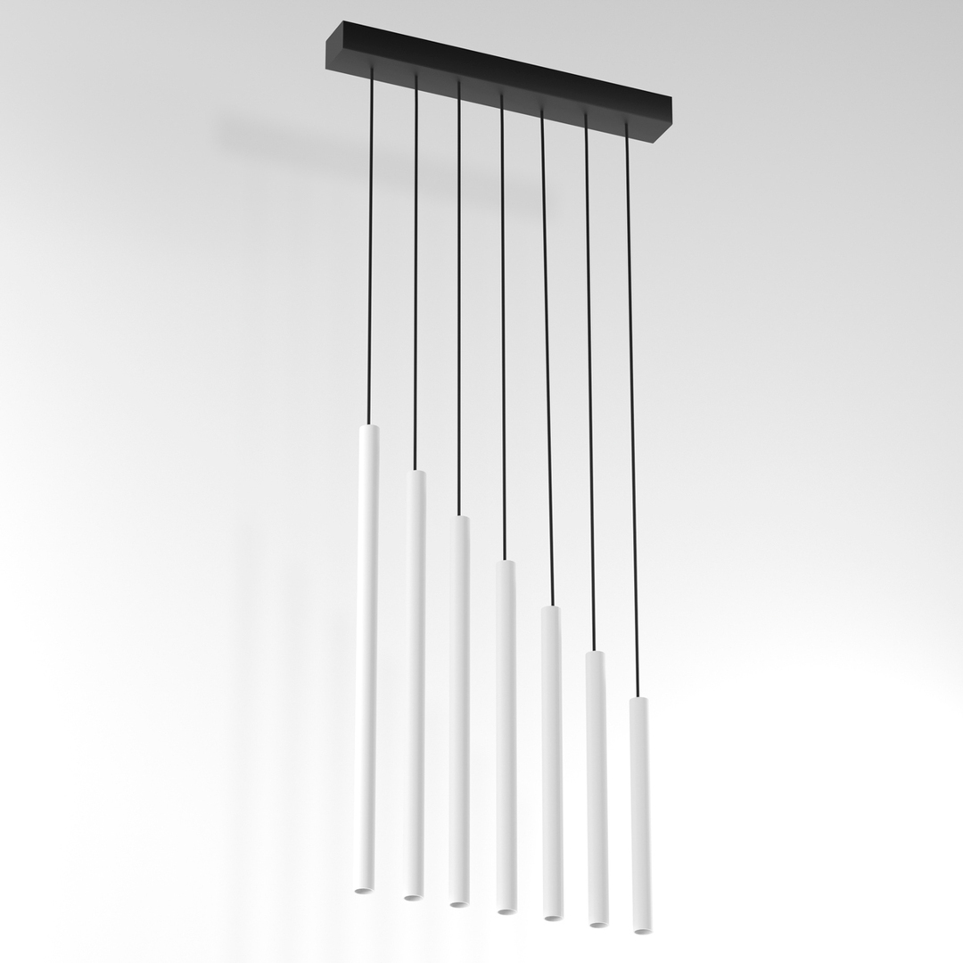NER PANEL ZPD7 závesný max. 7x2,5W, G9, 230V, čierny drôt, biely (matný) RAL 9003