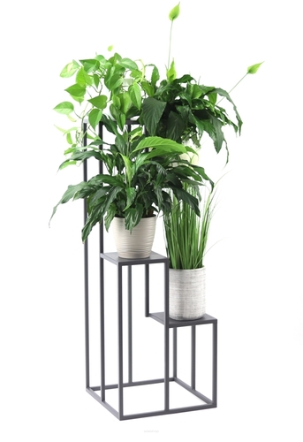 Skontrolujte Stojan na kvety JAKPOL Metallo 112 cm sivý kovový loft na 4 kvety