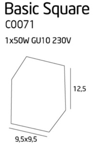 Plafón Max Light Basic Square I C0071 čierny GU10 50W 9,5x9,5 cm small 1