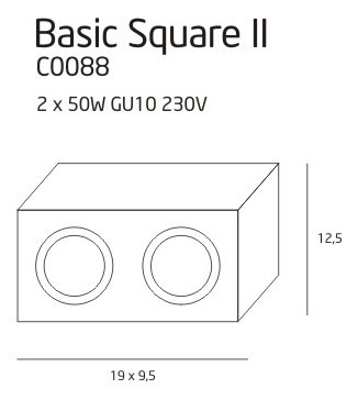 Skontrolujte Plafón Max Light Basic Square II biely 2xGU10 C0088