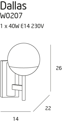 Skontrolujte Nástenné svietidlo Max Light Dallas W0207 zlaté 1x40W