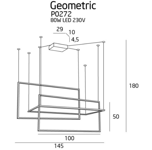 Skontrolujte Prívesné LED svietidlo Max Light Geometric P0272 biele 145 cm
