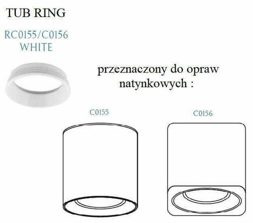 Skontrolujte Plafond Max Light TUB RC0155/C0156 White biely hliníkový krúžok