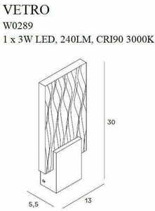Nástenné svietidlo Max Light Vetro W0289 zlaté LED 30 cm small 1