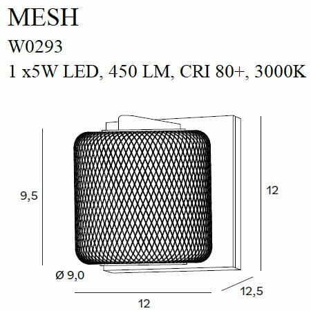 Náhľad Nástenné svietidlo Max Light Mesh W0293 zlaté 12x12 cm LED 3000K Nástenné svietidlo Max Light Mesh W0293 zlaté 12x12 cm LED 3000K