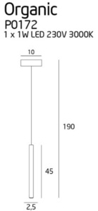 Závesné svietidlo Max Light Organic Solo chróm LED 1W P0172 small 2