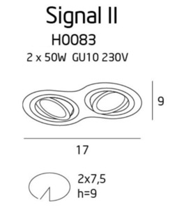 Zapustené svietidlo Max Light Signal II biele 2xGU10 H0083 small 2
